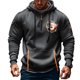 thumbnail image 1 of Sudadera con capucha para hombre, informal, con estampado, deportiva, de manga larga, blusa de poliéster, 1 of 4