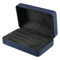 Unique Bargains 1pc PU Leather Multiple Ring Box for Accessories Storage and Display Blue