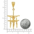 thumbnail image 4 of Large 14K Gold Heavy Plated Triple Crucifix 3D Cross Pendant + 24" 2mm Rope Chain Necklace Set, 4 of 7