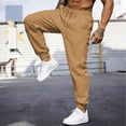 thumbnail image 2 of Dresfit Linen Pants for Men Elastic Waist Drawsring Sweatpants Baggy Big and Tall Yoga Joggers Lightweight Cuffed Straight Leg Beach Jogger Pants with Pockets M, 2 of 6