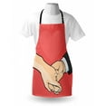 thumbnail image 4 of Engagement Party Apron, Classic Halftone Dot Pop Art Engaged Couple Holding Hands, Unisex Kitchen Bib with Adjustable Neck for Cooking Gardening, Adult Size, Dark Coral Beige, by Ambesonne, 4 of 4
