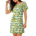 thumbnail image 2 of Daiia Lemon Print Women's Nightshirt Soft Nightgowns for Women Short Sleeve dress Short-sleeved Sleepwear, 2 of 6