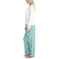 thumbnail image 7 of Ocean Pacific Women's Waves for Days Pajama Set, Long Sleeve Crew Neck and Sleep Pants, White/Bird of Paradise, M, 7 of 7