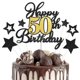 thumbnail image 1 of Topper para pastel de 50.º cumpleaños Happy 50th Birthday negro y dorado, 1 of 7