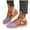 Purple, variant on Women's Retro Closed Toe Platform Sandals Color Blocking Lightweight Canvas Summer Dressy Ankle Strap Wedge Heels Purple Size 6