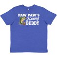 thumbnail image 3 of Inktastic Paw Paw's Fishing Buddy with White Text Youth T-Shirt, 3 of 5