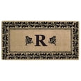 thumbnail image 1 of Nedia Home VYR3672 36 x 72 Po Vigne Résistant en Fibre de Coco Porte Mat&44; Monogramme R - Bronzage Naturel & Noir, 1 of 1