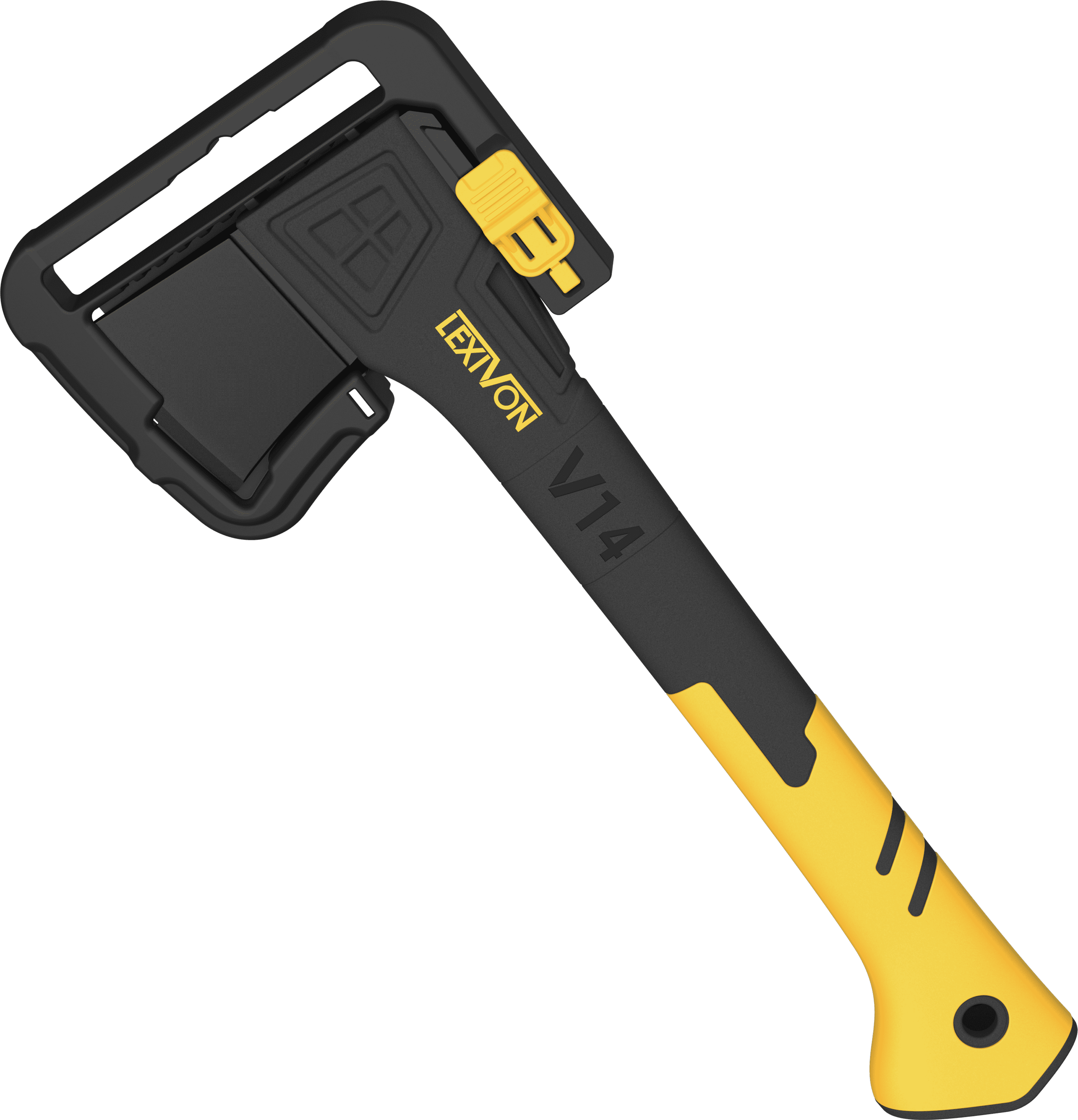 LEXIVON V14 Camping Hatchet, 14-inch Axe | Ergonomic TPR Grip, Lightweight Fiber-Glass Composite Handle | Protective Carrying Sheath Included (LX-V14)