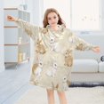thumbnail image 5 of Wearable Blanket with Sleeves and Pocket Oversized Hooded Sweatshirt 3-14 YR Bunnies Pattern S, 5 of 7