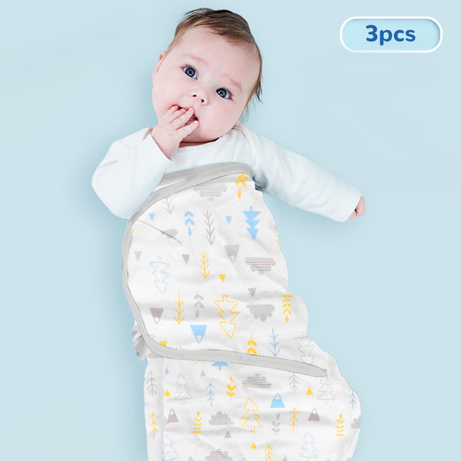 KeaBabies 3-Pack Baby Swaddle Sacks & 5-Pack Organic Burp Cloths - Newborn Sleep Wrap & Ultra Absorbent Cloths