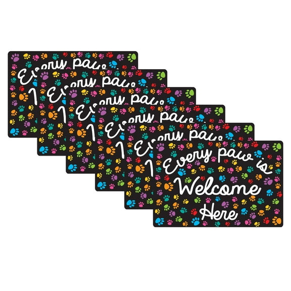 Smart Poly Computer Mouse Pad, 8" x 10", Every Paw is Welcome Here, Pack of 6