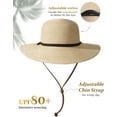 thumbnail image 2 of Womens Wide Brim Sun Hat with Wind Lanyard UPF Summer Straw Sun Hats for Women, 2 of 5