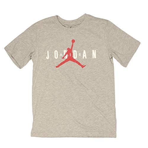 Jordan Jumpman Big Boys Short Sleeve Graphic T-Shirt Dark Grey Heather, Large