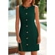 thumbnail image 3 of Vestido de trabajo PRETTYGARDEN 2025 Primavera Sin Mangas Botón Verde S, 3 of 9