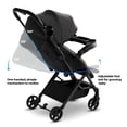 thumbnail image 3 of Mompush Lithe V2 Lightweight Stroller + Snack Tray, Ultra-Compact Fold & Airplane Ready Travel Stroller, Near Flat Recline Seat, Cup Holder, Raincover & Travelbag Included, 3 of 5
