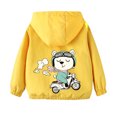 thumbnail image 4 of Cethrio Boys Jackets with Hooded, Printed Zipper Lightweight Long Sleeve Boys Outerwear Yellow Size 6-7, 4 of 4