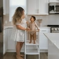 thumbnail image 3 of Storkcraft Toddler Montessori Foldable Step Stool, White with Driftwood, 3 of 15