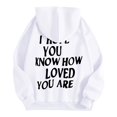 thumbnail image 6 of Womens Blouses Winter Loose Fit Hooded Long Sleeve Mitten-Cuff One Shoulder Drawstring Graphic Casual Polyester Sweatshirts Hoodies(White,M), 6 of 7