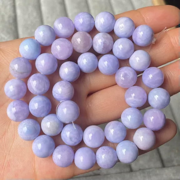 EOEMY Round Colorful Jade 6mm 8mm 10mm 12mm Natural Stone Loose Beads For Diy Bracelet-14# Violet-12mm (10Pcs)