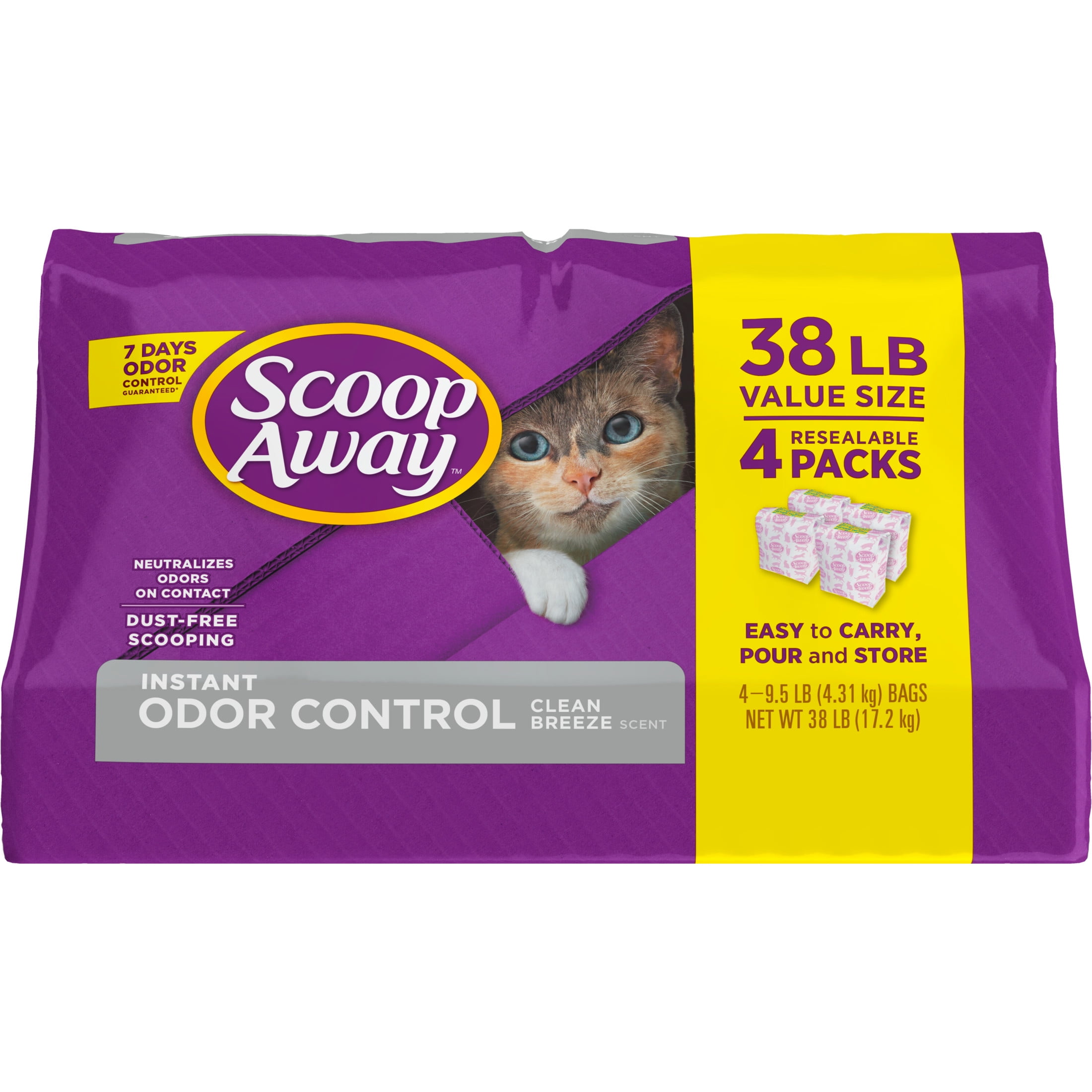 Scoop Away Extra Strength Clumping Cat Litter, Scented, 38 lbs