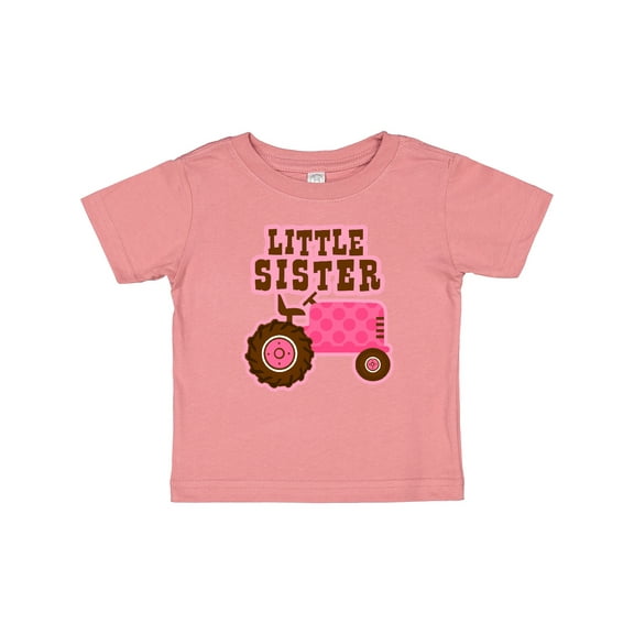Inktastic Pink Tractor Little Sister Girls Baby T-Shirt
