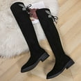 thumbnail image 5 of Jsaierl Thigh High Boots for Womens Over The Knee Patform Chunky Heel Stretch Long Fall Y2K Gogo Boots Fashion Pointed Toe Boots Low Block Heel Booties, 5 of 5
