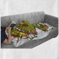 thumbnail image 6 of Dragon Soft Flannel Fleece Throw Blanket, Japanese Old Fashion Folk Myth Creature in Vibrant Toned Design, Cozy Plush for Indoor and Outdoor Use, 70" x 90", Lime Green Marigold Red, by Ambesonne, 6 of 6