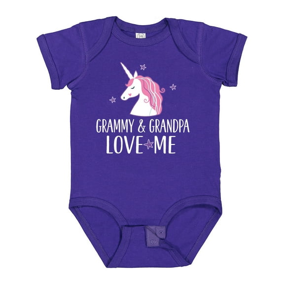 Inktastic Grammy and Grandpa Love Me Girl Unicorn Girls Baby Bodysuit