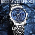 thumbnail image 2 of Belushi BW-573 Reloj De Cuarzo Luminoso Con Fase Lunar Impermeable Color Del Fondo Azul, 2 of 7