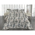 thumbnail image 2 of Ambesonne Bohemian Quilted Coverlet 2 Pcs, Feather Look Leaves Print, Twin Size, Warm Taupe Teal and Blue, 2 of 4