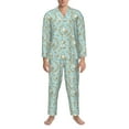 thumbnail image 3 of Fotbe Cute Honeybees Pattern Long Sleeve Pajama Set for Men,Sleepwear Set,2-piece Loungewear Set,Soft PJs Comfy Nightwear with Pockets-Large, 3 of 7