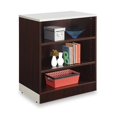 thumbnail image 3 of Esquire 39"H Three Shelf Bookcase Mahogany Laminate/Silver Laminate Kickplate, Adjustable Shelves Bookcase for Office Storage and Display Style, 3 of 5
