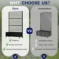 thumbnail image 4 of Metal Planter Box with Trellis,72"x47"x16"Galvanized Steel Outdoor Raised Garden Bed with Privacy Screen,with Drainage Holes & Lockable Casters for Climbing ,Vegetables,and Vines(Black-Grid), 4 of 7