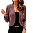 thumbnail image 2 of Hxshgdsn Women's Corduroy Cropped Cardigan, Long Sleeve Textured Button Up Shrug, Solid Color Casual Sweater（Pink/XL), 2 of 7