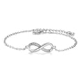 thumbnail image 4 of Pulsera para mujer de plata de ley con circonita cúbica, joyería para mujer, símbolo de infinito, pulseras de amor infinito, 2 piezas (oro+plata), 4 of 4