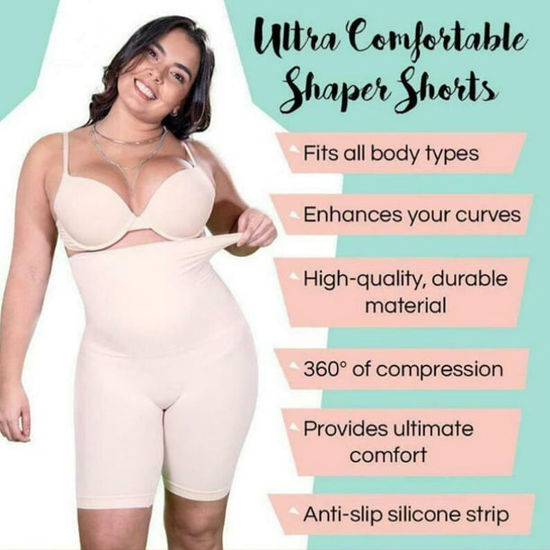 High Waisted Body Shaper Shorts Shapewear for Women Tummy Control, Slip  Shorts for Under Dresses (Color : Apricot, Size : 4X-Large)