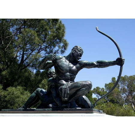 - LAMINATED POSTER Archer Bronze Statue Sta Man Arrow Bow Warrior Poster Print 24 x 36