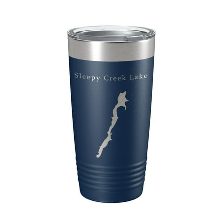 

Sleepy Creek Lake Map Tumbler Travel Mug Insulated Laser Engraved Coffee Cup West Virginia 20 oz Navy Blue