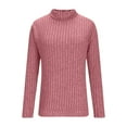 thumbnail image 4 of Dxzfnsa Tops for Women Trendy Women's Casual Long Sleeve Sweaters Loose Turtleneck Knit Solid Pullover Sweater Jumper Tops S-2XL, 4 of 9