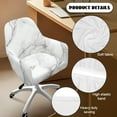 thumbnail image 5 of Xixirimido White Marble Pattern Swivel Accent Dining Chair Cover Stretch Mid Back Accent Office Desk Chair Slipcover Soft Arm Chair Protector for Home Office, 5 of 7