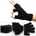 thumbnail image 3 of Triani 3Pair Half Finger Gloves Winter Knit Fingerless Gloves with Long Wrist Cuff Knit Touchscreen Warm Stretchy Mittens Fingerless Gloves for Men and Women(3Color), 3 of 7
