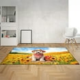 thumbnail image 2 of Vintage Soft Coated Wheaten Terrier Says Hello Mother's Day Summer Sunflower Field Indoor Rug Wheatie Dog Lover Carpet Living Bed Room Sofa Home Decor - 12005, 2 of 5