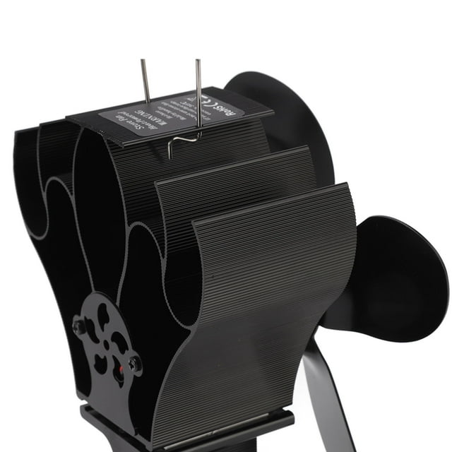 Ventilador de estufa de leña, ventilador de estufa de 6 aspas, negro, ventilador para chimenea, tecnología innovadora