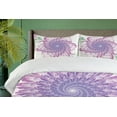 thumbnail image 4 of Ambesonne Flower Duvet Cover Sets, Floral Harmonic Spirals, 2-Queen, Violet, 4 of 7