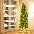 thumbnail image 6 of Costway 6.5Ft Pre-lit Hinged Pencil Christmas Tree w/Pine Cones Red Berries & 250 Lights, 6 of 12