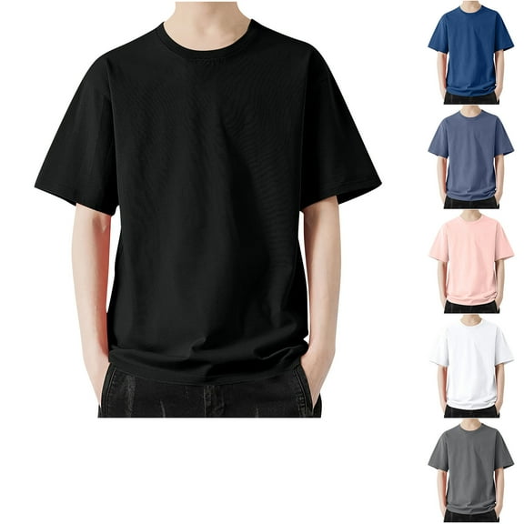 Admvng Mens Shirts Casual Summer Thin Breathable Loose Half Sleeved T-shirt M-6XL