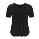thumbnail image 5 of Camisas de Manga Corta para las Mujeres Casual Color Sólido Plisado V-Cuello Blusas, Moda Verano Top para Diario Y Fiesta, 5 of 7