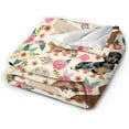 thumbnail image 2 of Cute Dachshund Pattern Sausage Pattern Throw Blanket Soft Lightweight Cozy Premium Flannel Warm Bed Blanket for Bedroom Living Couch All Seasons 50"X40", 2 of 6