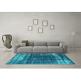 thumbnail image 3 of Ahgly Company Machine Washable Indoor Rectangle Oriental Turquoise Blue Industrial Area Rugs, 8' x 12', 3 of 4