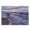 thumbnail image 1 of Driftwood Cutting Board, Driftwood Beach Landscape Wavy Sea and Cloudy Sky at Sunset Digital Image Print, Decorative Tempered Glass Cutting and Serving Board, Large Size, Blue Grey, by Ambesonne, 1 of 1